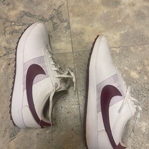 Nike White and Maroon Athletic Shoes